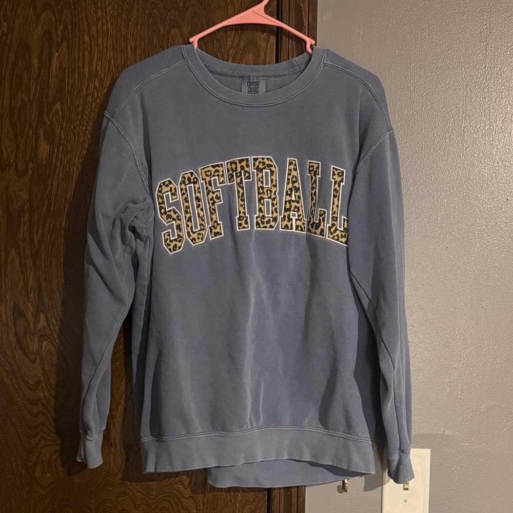 Comfort Colors Blue Softball Women's Sweater